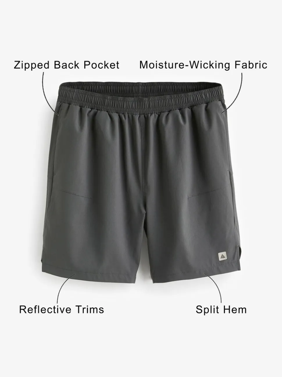Leisteen grijs - 7 inch - Active sportschoolshort