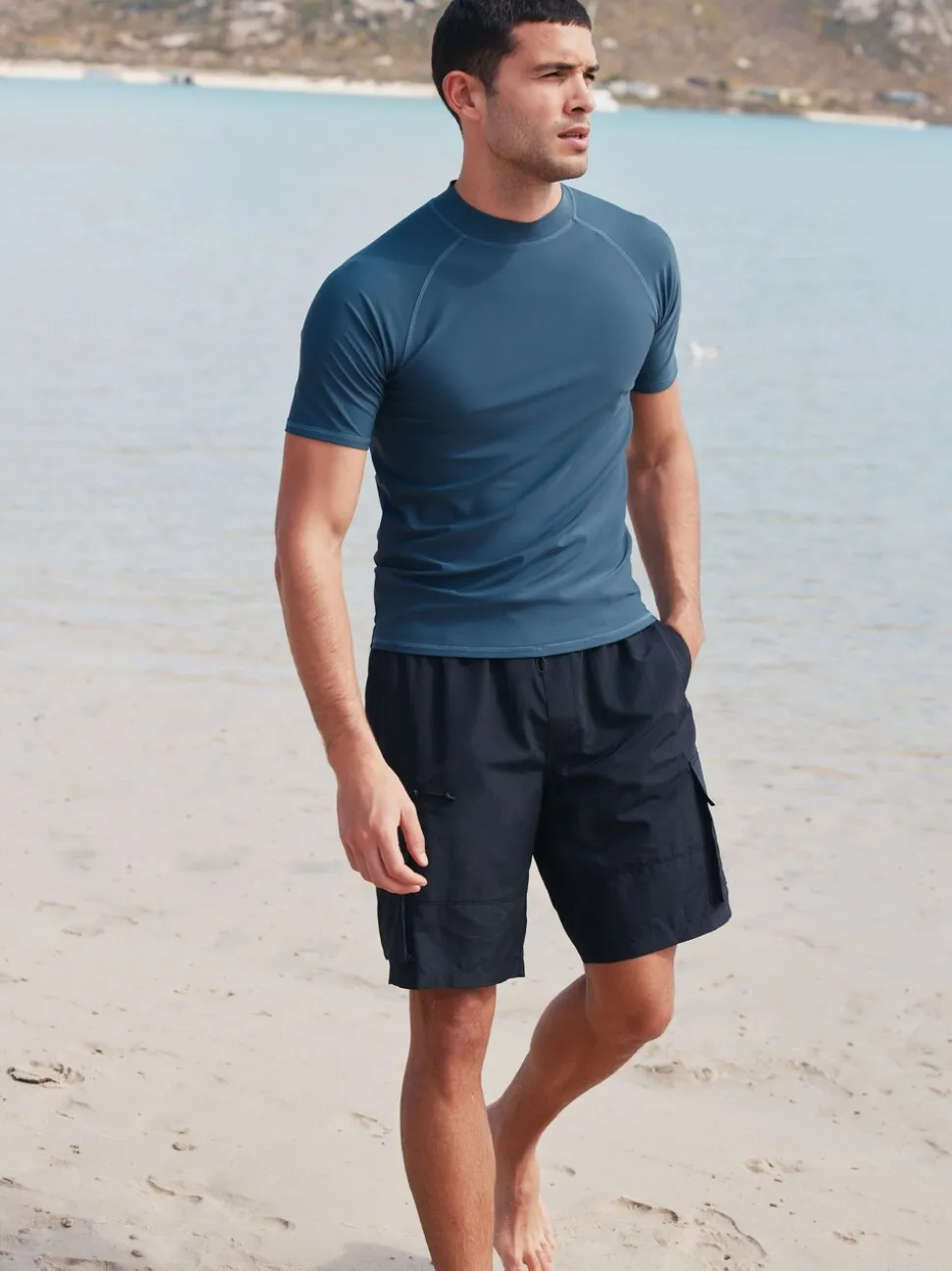 Leisteen grijs - Actief rash vest met korte mouwen