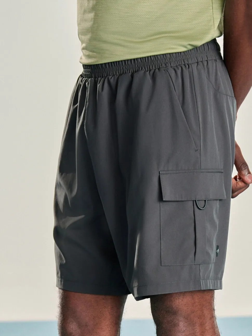 Leisteen grijs - Active cargo gym trainingshorts