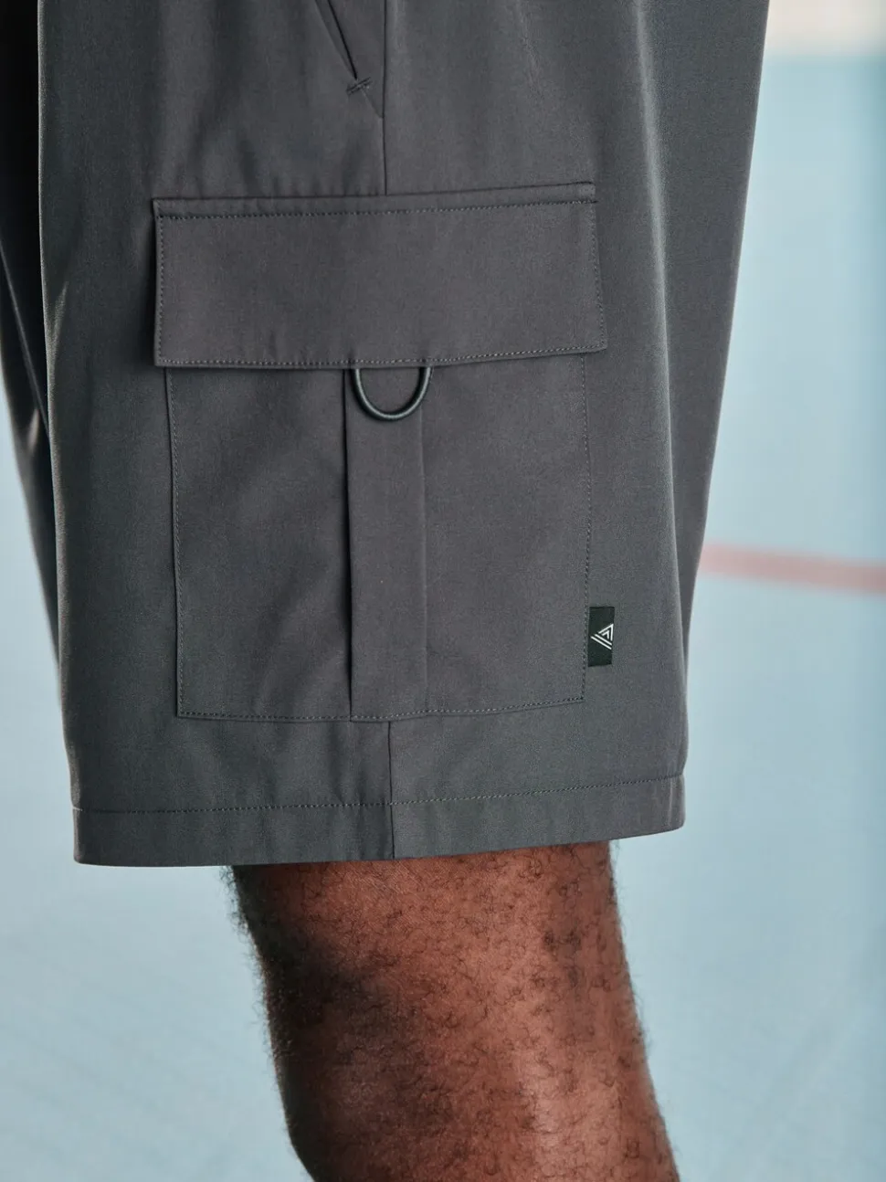 Leisteen grijs - Active cargo gym trainingshorts