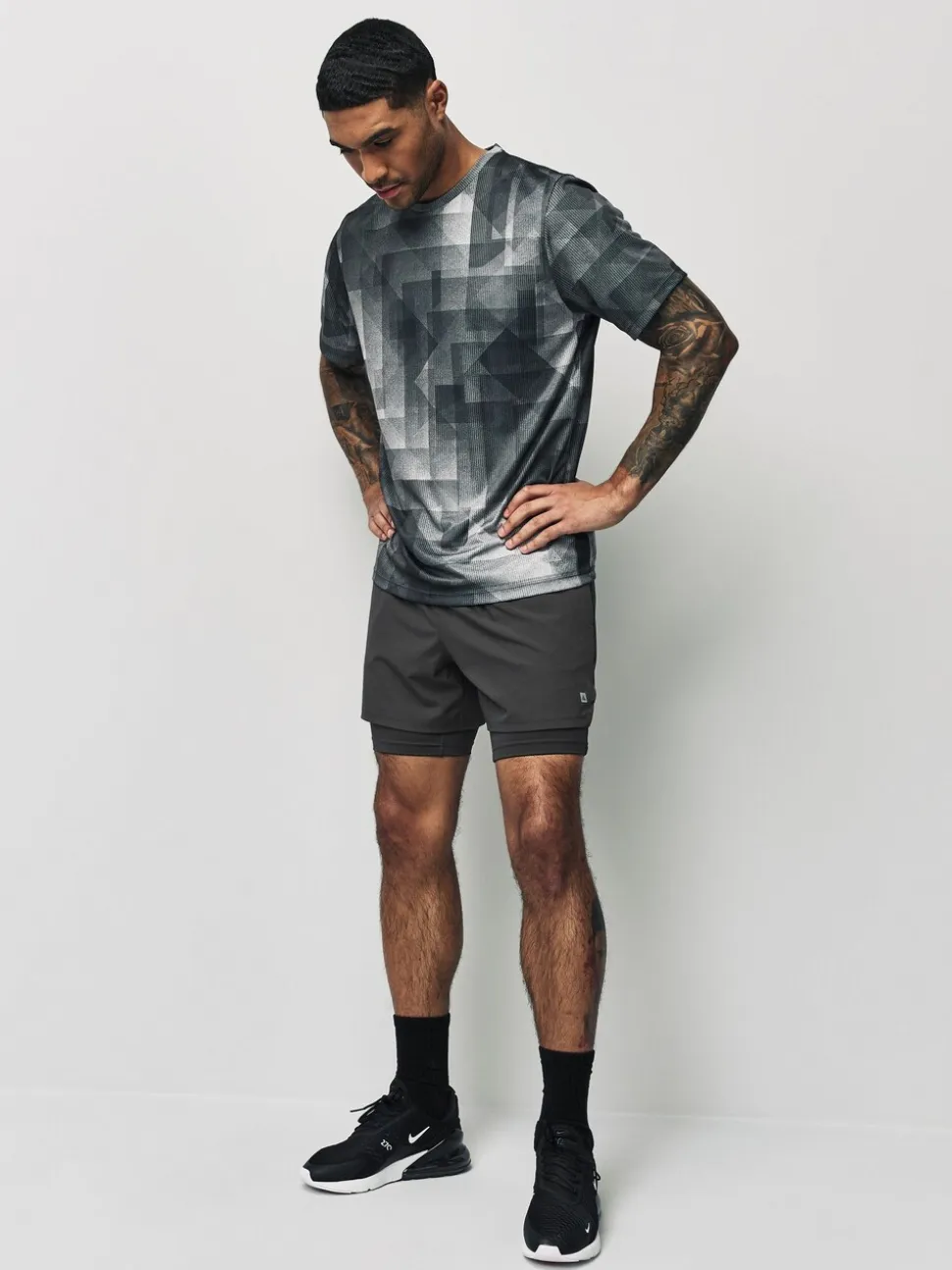 Leisteen grijs - Active 2-in-1 shorts