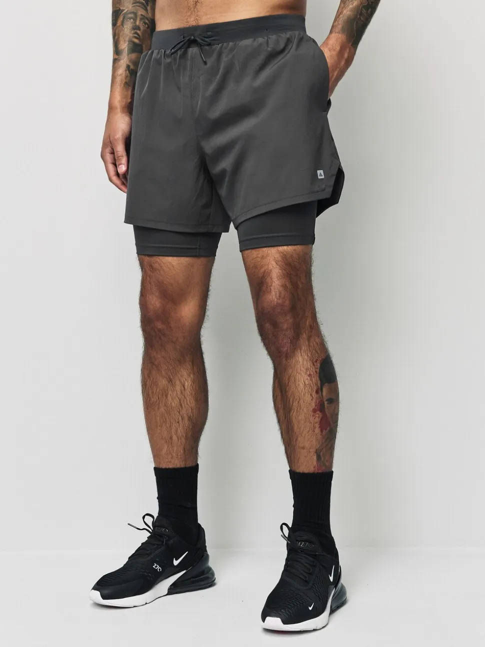 Leisteen grijs - Active 2-in-1 shorts