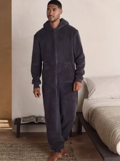 Leisteen grijs - Borg onesie