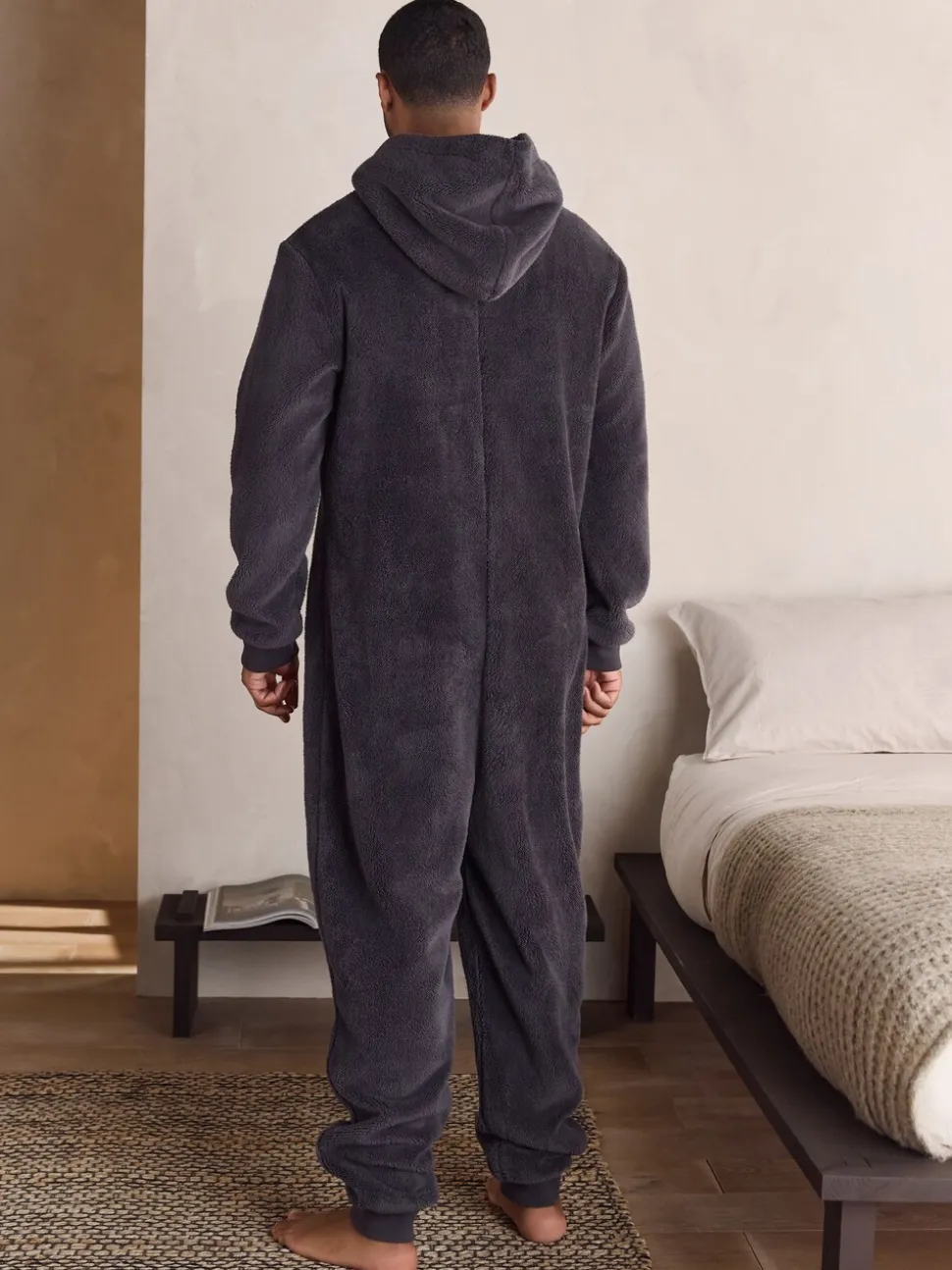 Leisteen grijs - Borg onesie