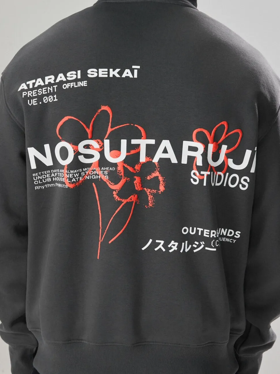 Leisteen grijs - Hoodie met grafische print