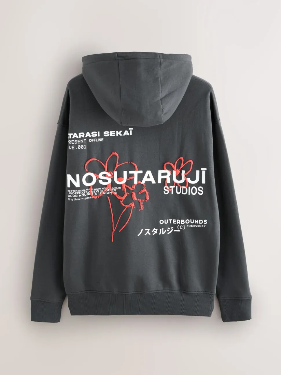 Leisteen grijs - Hoodie met grafische print