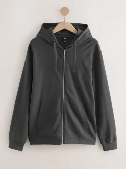 Leisteen grijs - Lichte hoodie met rits