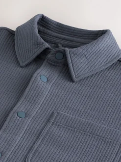 Leisteen grijs - Linear Texture Popper Shacket