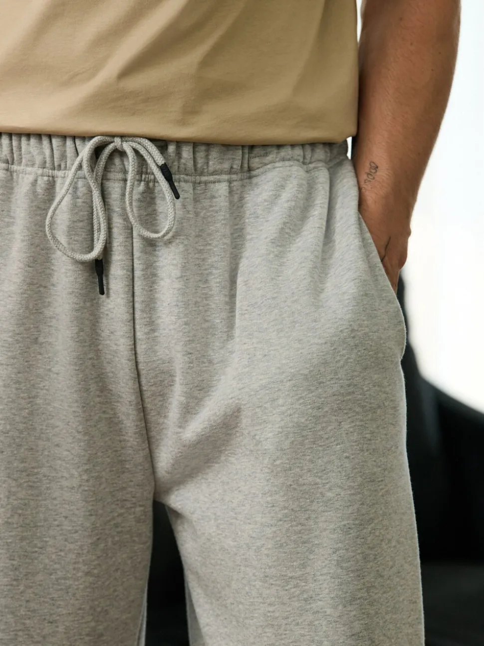Leisteen grijs - Velour Lined Open Hem Joggers