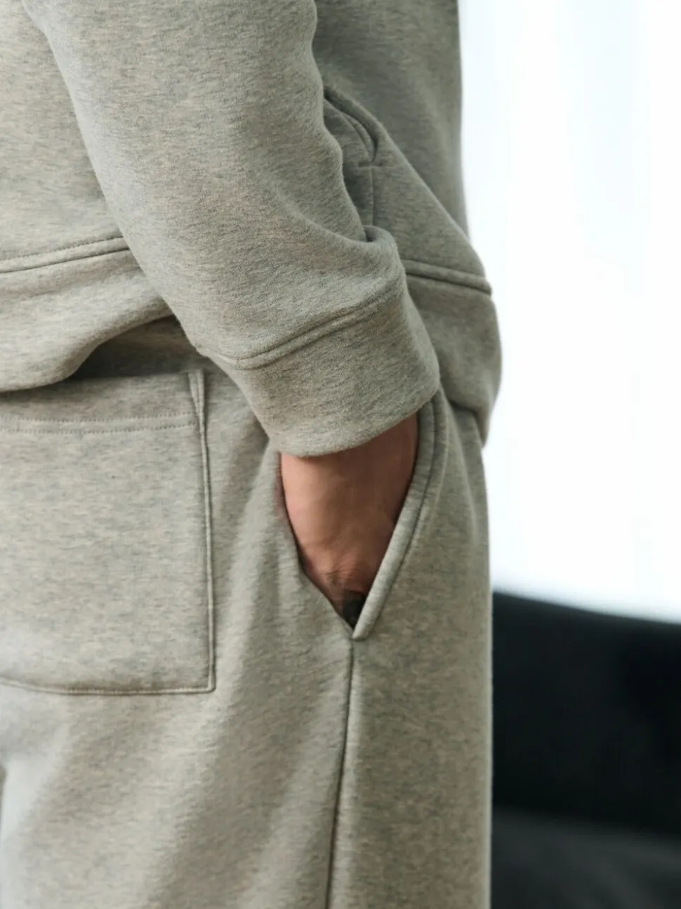 Leisteen grijs - Velour Lined Open Hem Joggers
