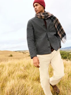 Leisteen grijs - Wol-look fleece overshirt
