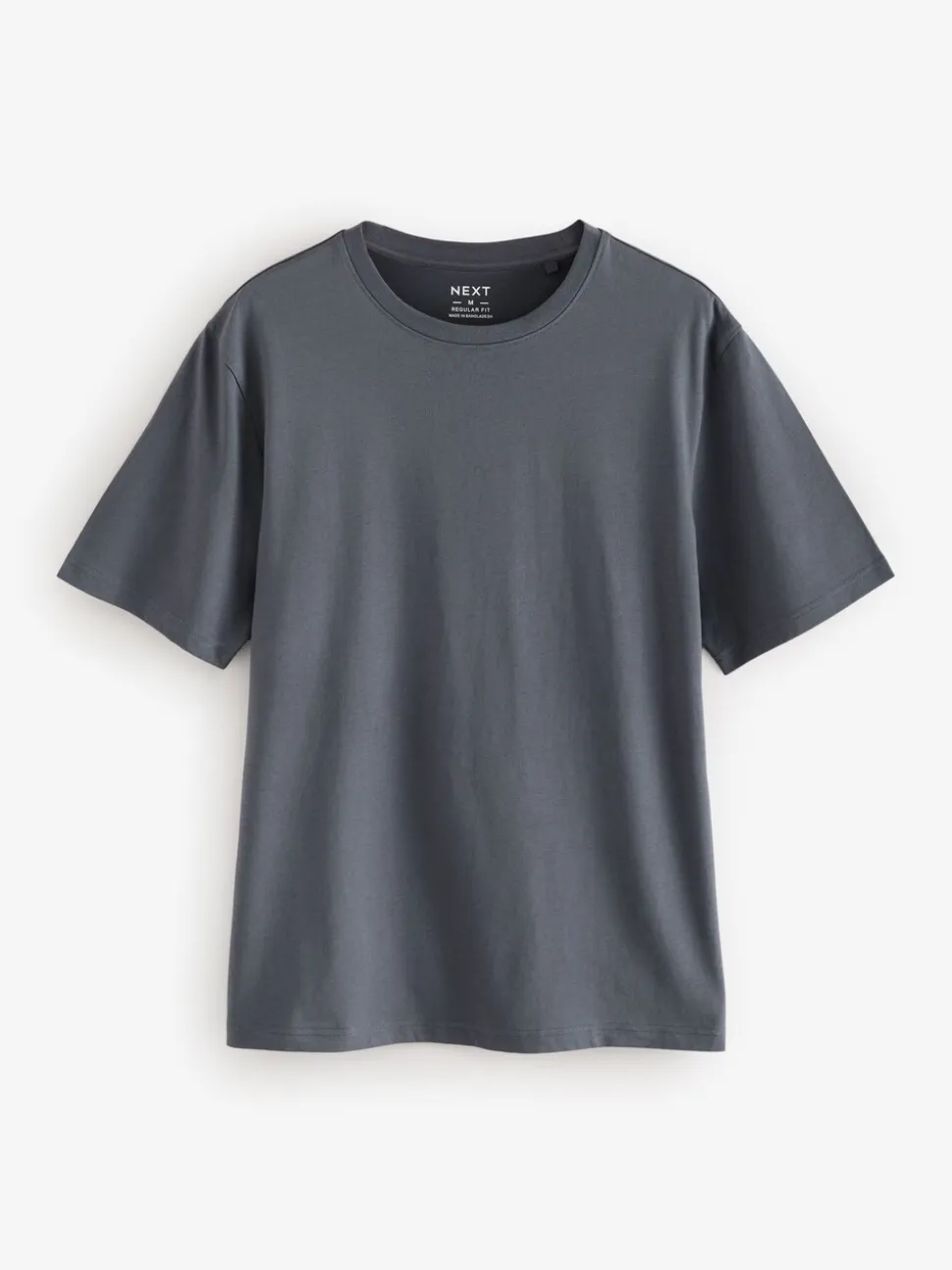 Leisteengrijs - Normale Pasvorm - Essentieel katoenen T-shirt met ronde hals