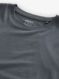 Leisteengrijs - Normale Pasvorm - Essentieel katoenen T-shirt met ronde hals
