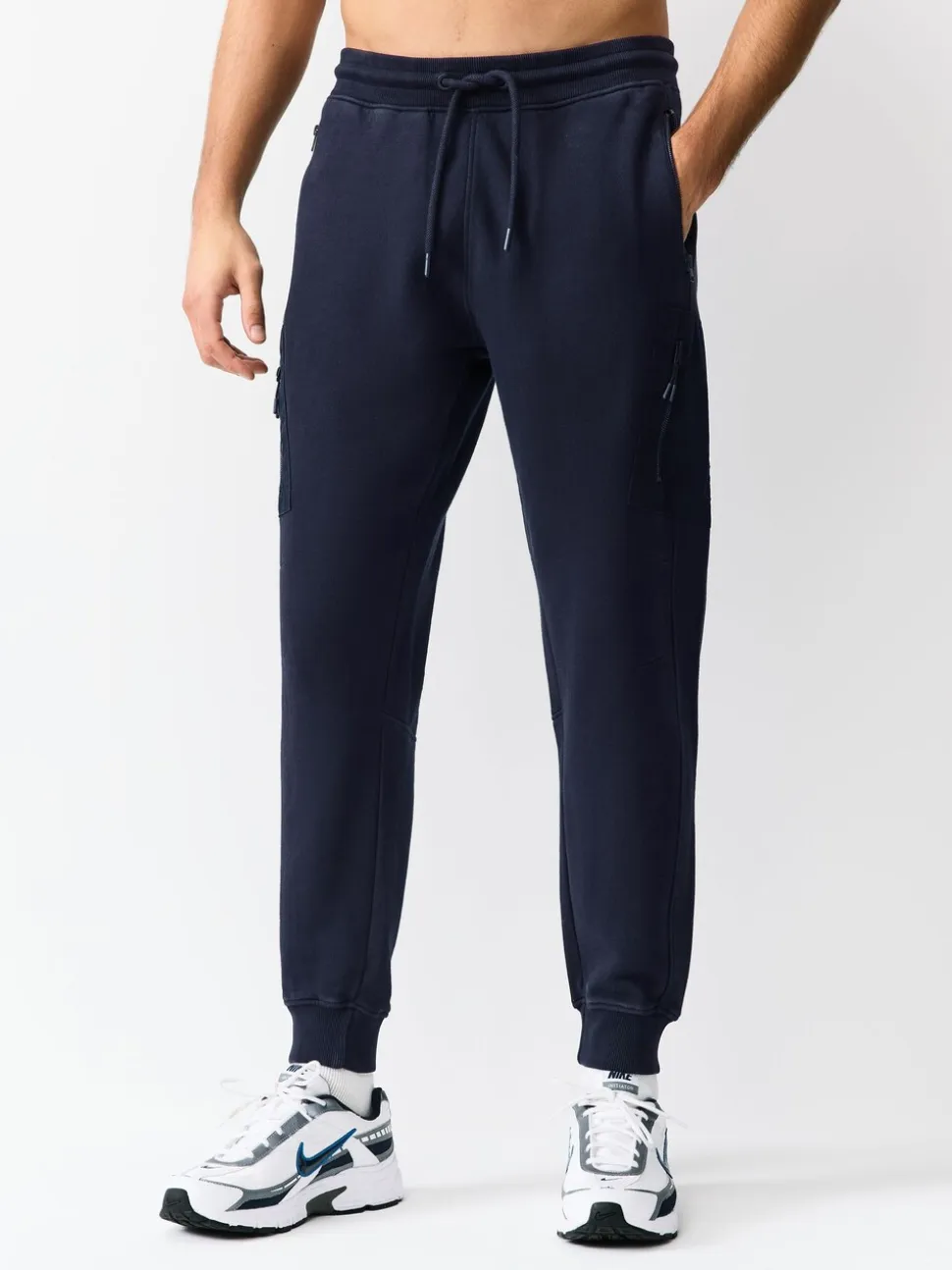 Leisteengrijs/marineblauw - Slim Fit Utility Brushback Heavyweight 2 Pack Cargo Joggers