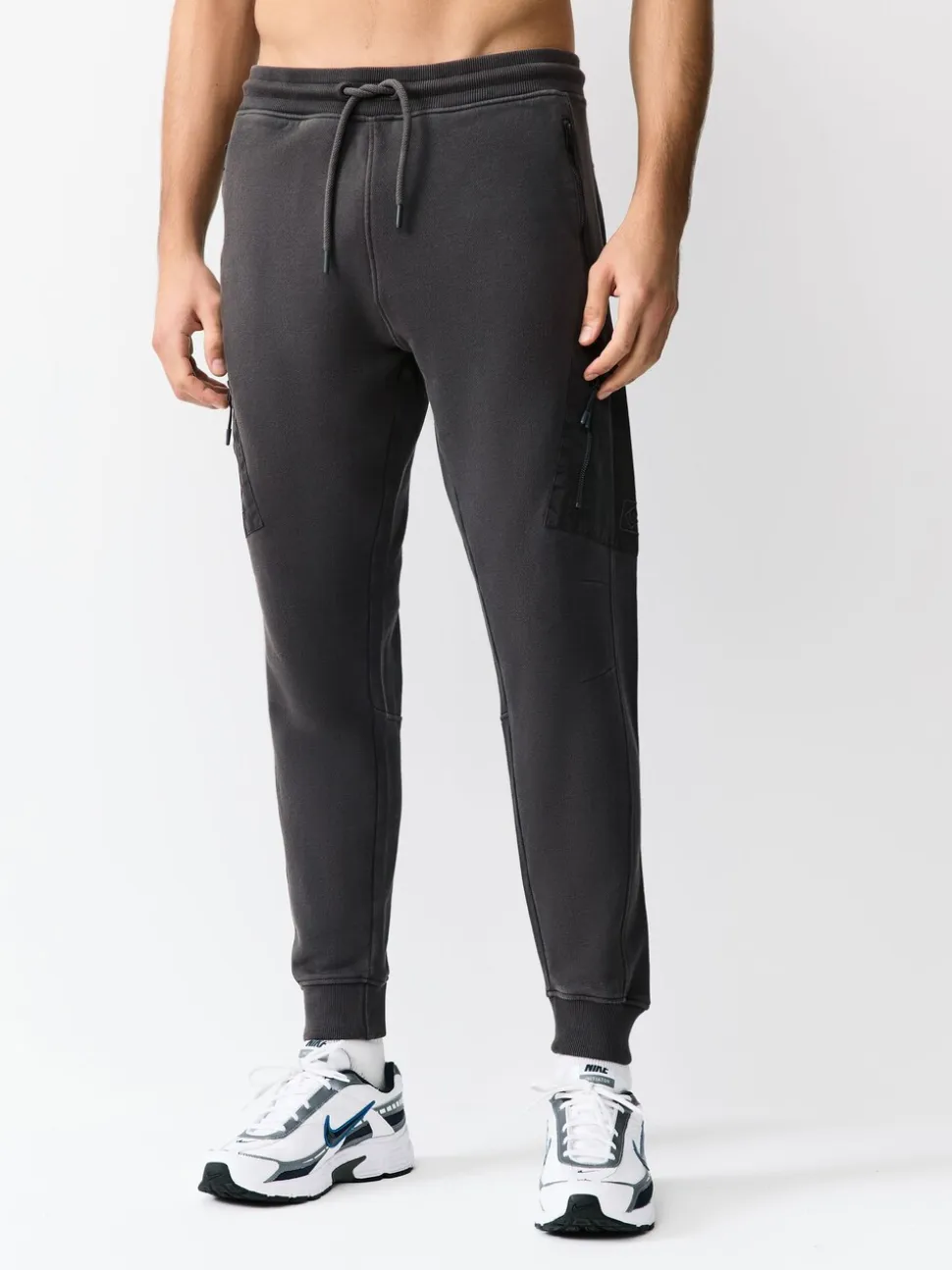 Leisteengrijs/marineblauw - Slim Fit Utility Brushback Heavyweight 2 Pack Cargo Joggers