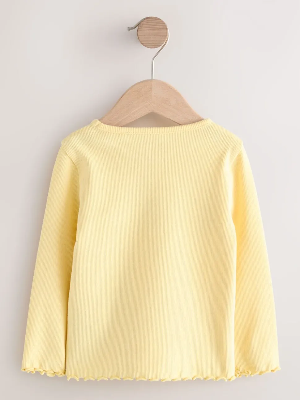 Lemon Yellow Dog - Long sleeve Embroidered Ribbed Top (3mths-7yrs)