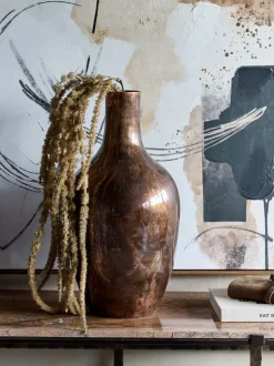 Libra Interiors Large Tambora Copper Finish Metal Vase