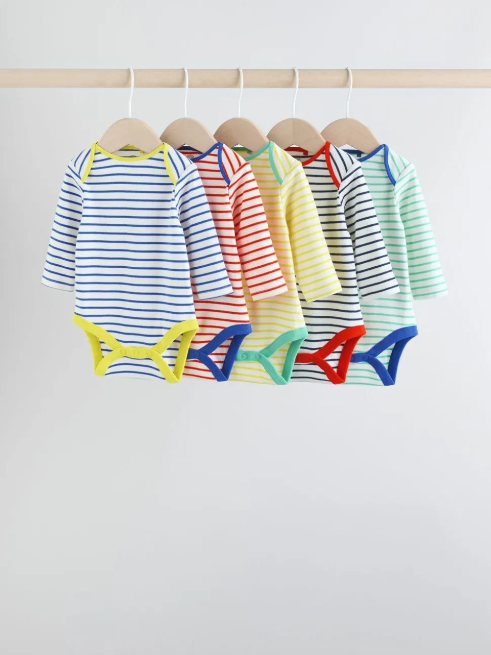 Licht - Set van 5 rompers met lange mouwen