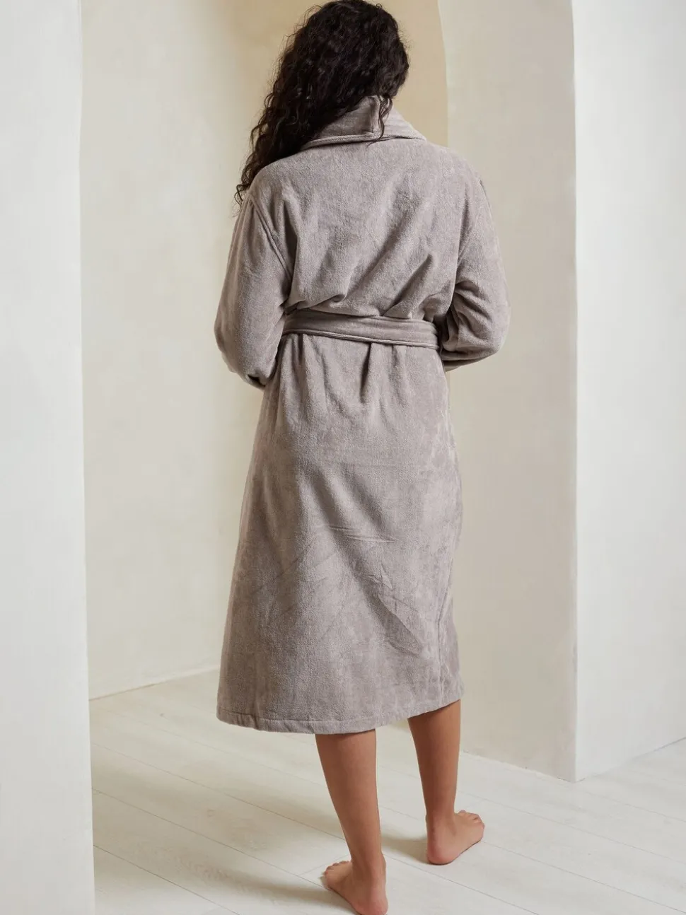 Licht beige - Chelsea Peers 100% Cotton Towelling Dressing Gown