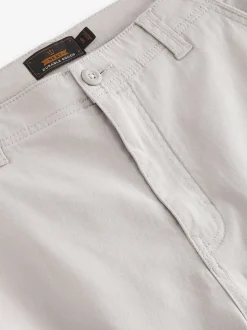 Licht pastelgeel - Straight fit - Katoenen cargostretchbroek