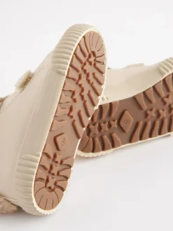 Lichtbeige met konijn - Hoge sneakers met klittenbandsluiting