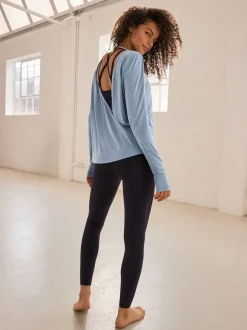 Lichtblauw - Active Open Back Soft Touch Top