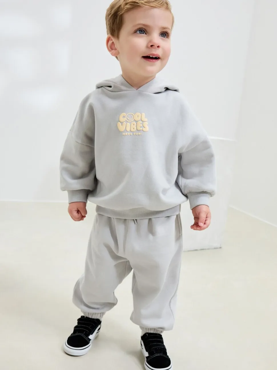 Lichtblauw - Cool Vibes Printed Hoodie and Joggers Set (3mths-7yrs)