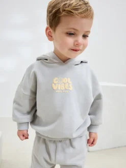 Lichtblauw - Cool Vibes Printed Hoodie and Joggers Set (3mths-7yrs)