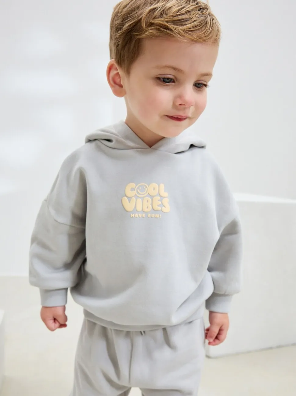 Lichtblauw - Cool Vibes Printed Hoodie and Joggers Set (3mths-7yrs)