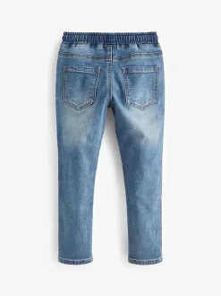Lichtblauw - Jeans met stretch en elastische taille (3-16 jr)