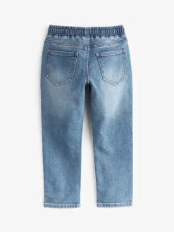 Lichtblauw - Jeans met stretch en elastische taille (3-16 jr)
