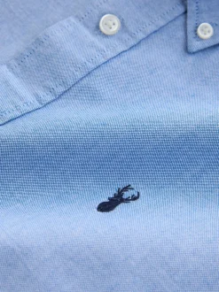 Lichtblauw - Normale Pasvorm - Oxford-overhemd met korte mouwen