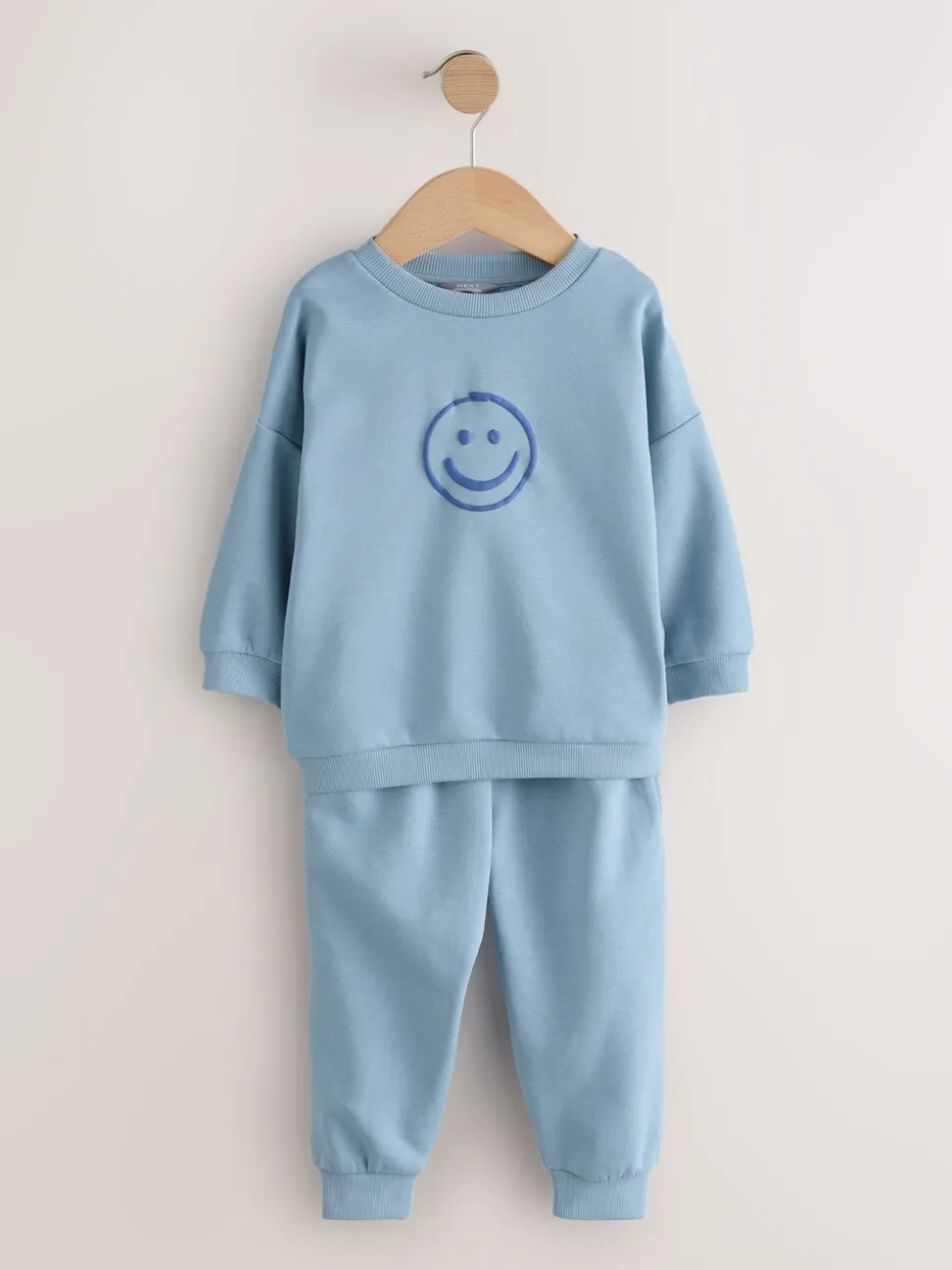 Lichtblauw - Printed Crew Neck Sweat Top & Joggers Set (3mths-7yrs)