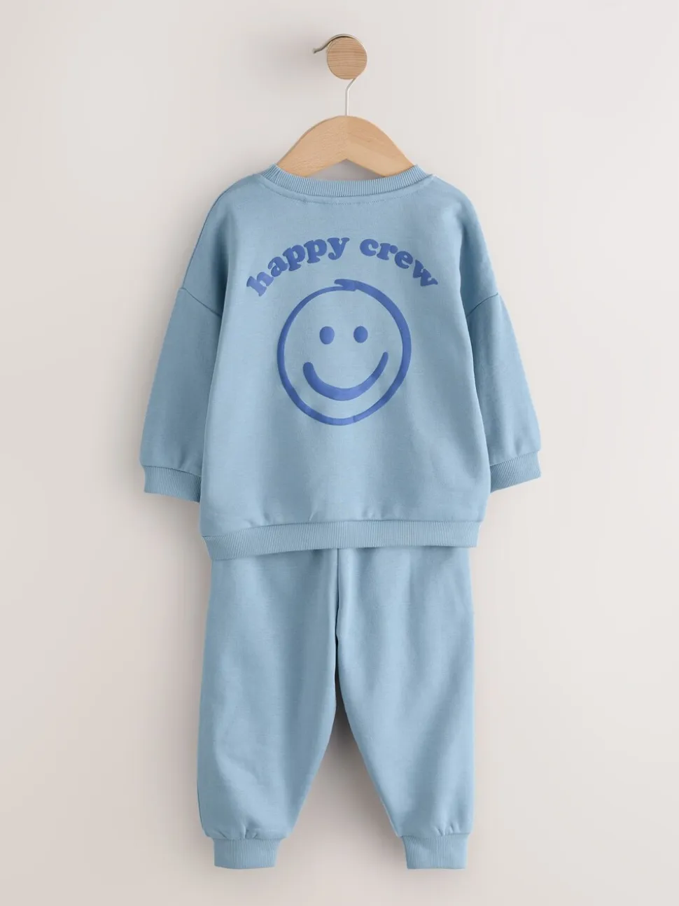 Lichtblauw - Printed Crew Neck Sweat Top & Joggers Set (3mths-7yrs)