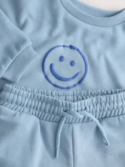 Lichtblauw - Printed Crew Neck Sweat Top & Joggers Set (3mths-7yrs)