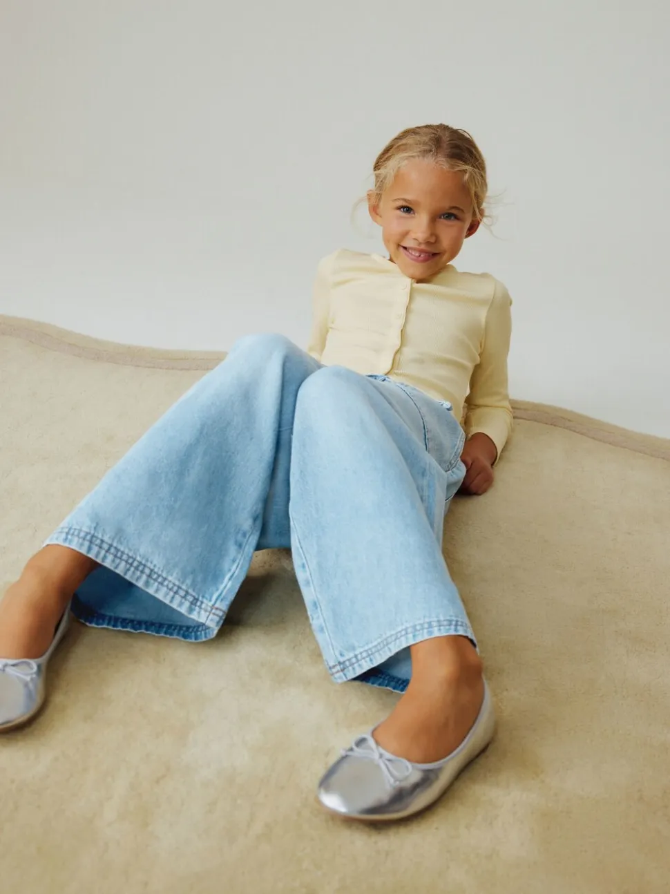 Lichtblauw - Pullon Wide Leg Jeans (3-16yrs)