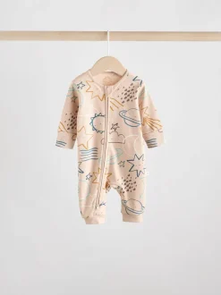 Lichtblauw - Set van 3 baby pyjama's zonder voetjes met tweewegrits van katoen (0mnd-3jr)