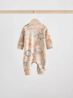 Lichtblauw - Set van 3 baby pyjama's zonder voetjes met tweewegrits van katoen (0mnd-3jr)