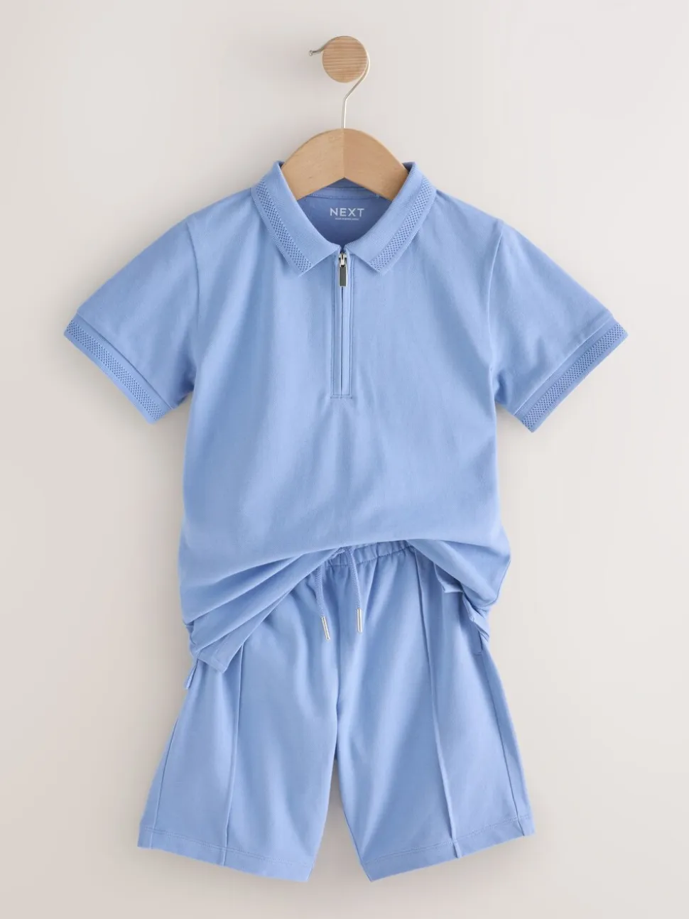 Lichtblauw - Short Sleeve Polo Shirt and Shorts Set (3-16yrs)