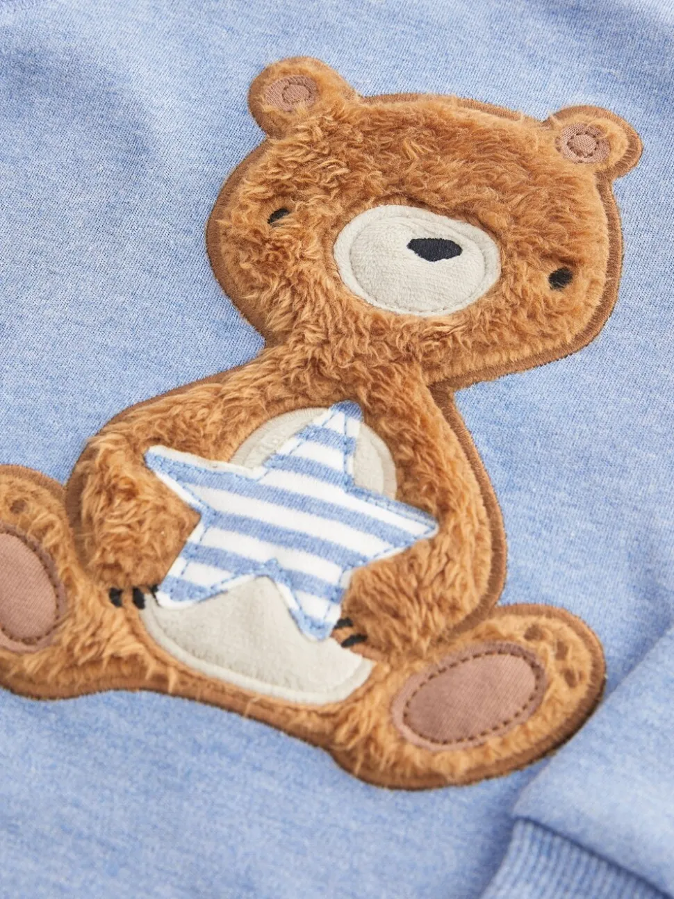 Lichtblauw met beer - Verpakking van 3 knusse pyjama's (9mnd-6jr)