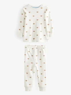 Lichtblauw met beer - Verpakking van 3 knusse pyjama's (9mnd-6jr)