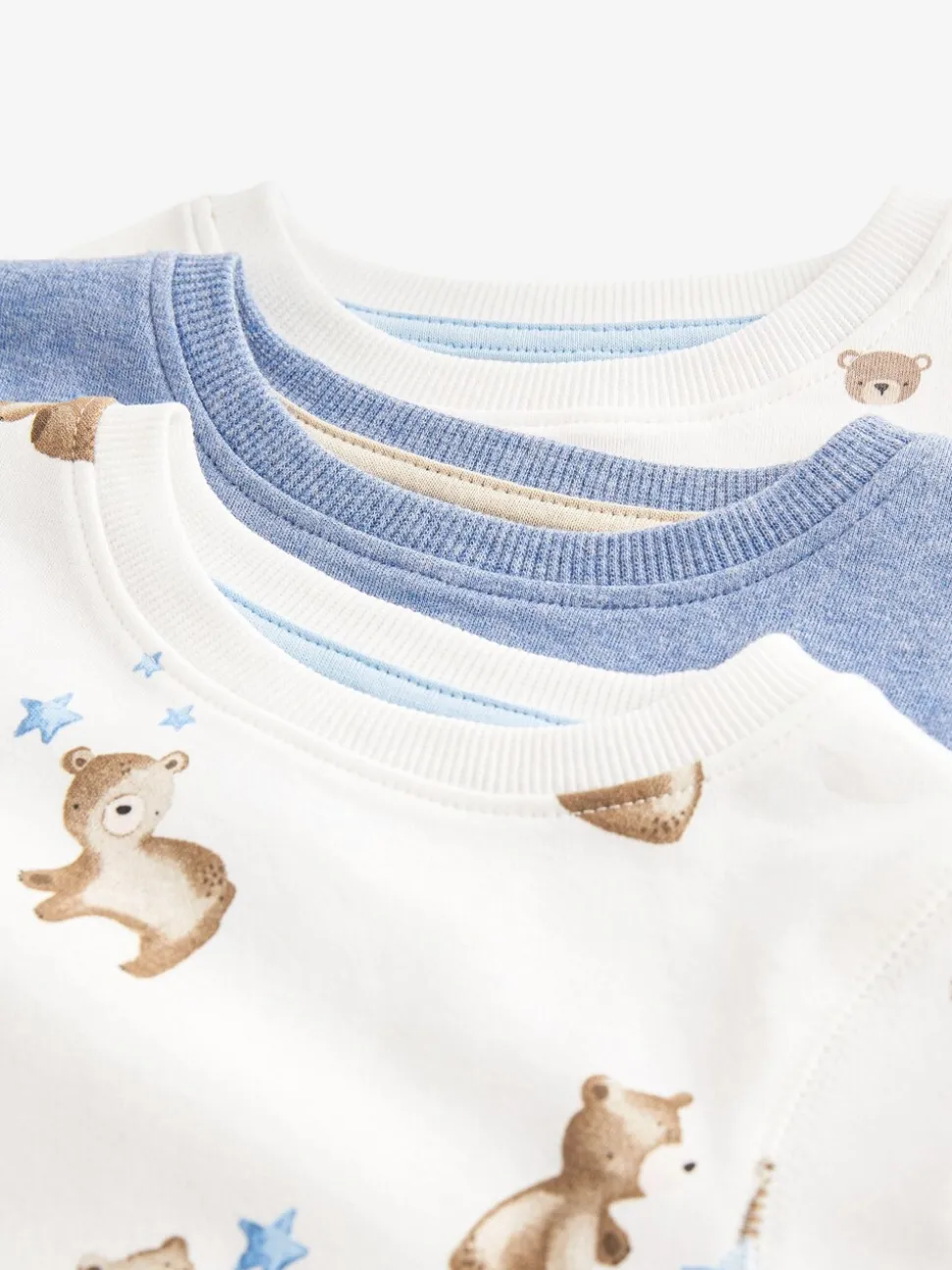 Lichtblauw met beer - Verpakking van 3 knusse pyjama's (9mnd-6jr)