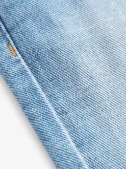 Lichtblauwe denim - Jeans met geplooide voorkant (3mnd-7jr)