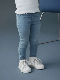 Lichtblauwe denim - Jegging met elastische taille (3 mnd-7 jr)
