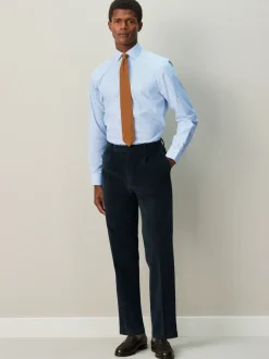 Lichtblauwe gingham-ruit - Cotton Rich Long Sleeve Formal Shirt