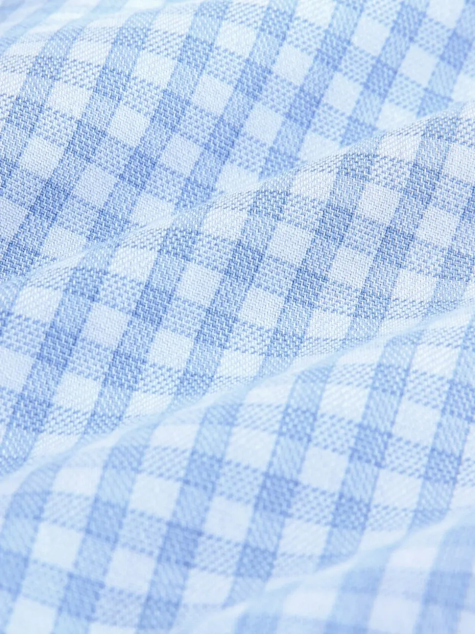Lichtblauwe gingham-ruit - Cotton Rich Long Sleeve Formal Shirt