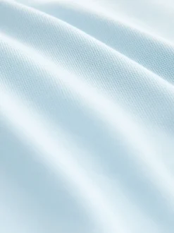 Lichtblauwe ottoman - Regular fit poloshirt met korte mouwen en contrasterende randen
