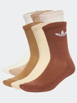 Lichtbruin - adidas Originals verpakking van 6 Trefoil enkelsokken