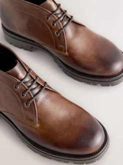Lichtbruin - Chunky Leather Chukka Boots