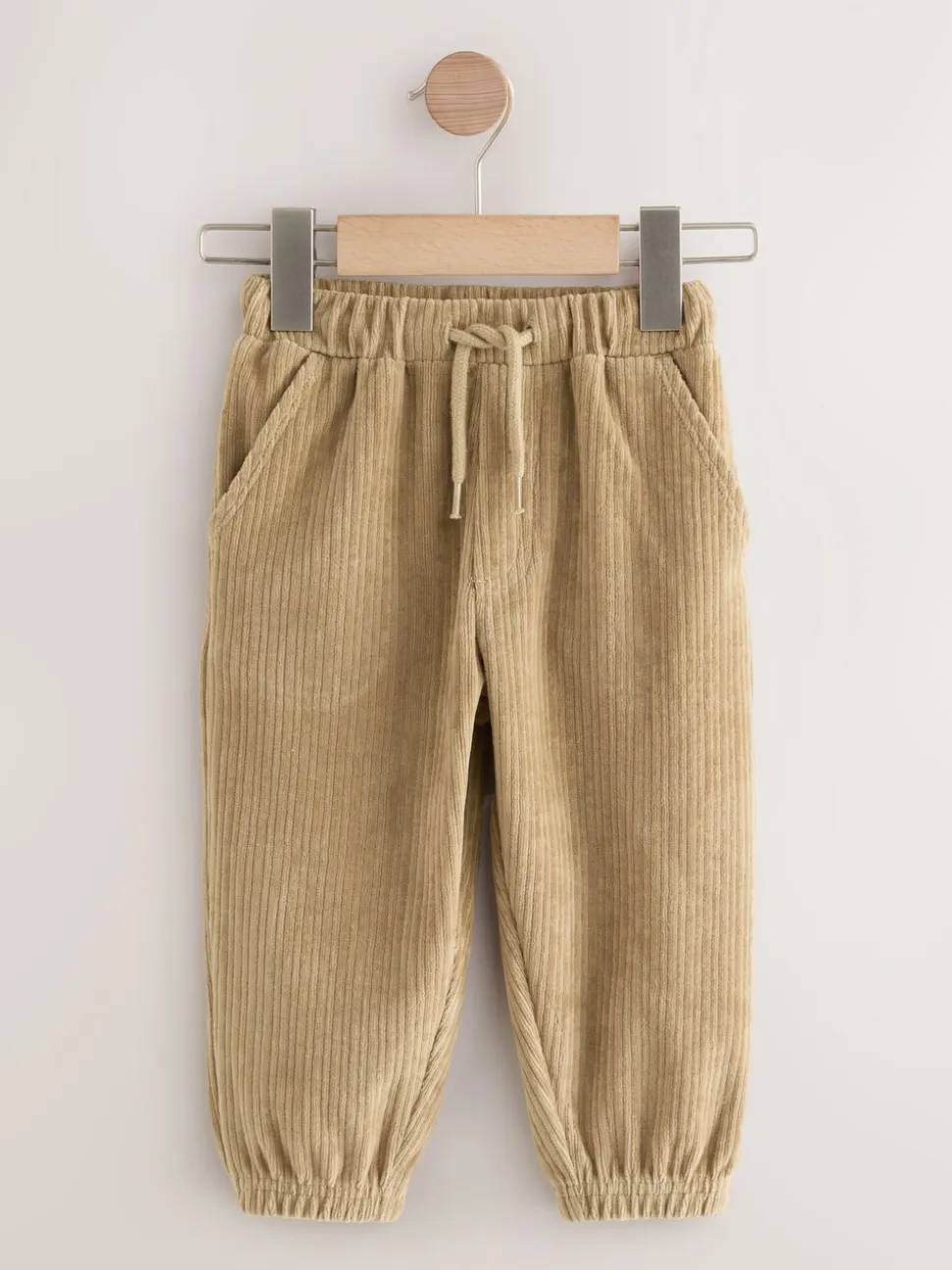 Lichtbruin - Jersey corduroy joggingbroek (3mnd -7jr)